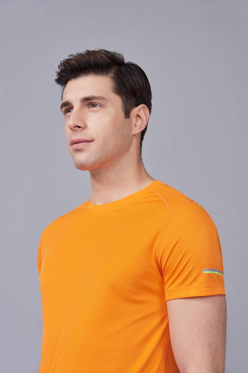 春夏季潮流新品 男女短袖上衣 时尚纯棉运动T恤衫 橘色