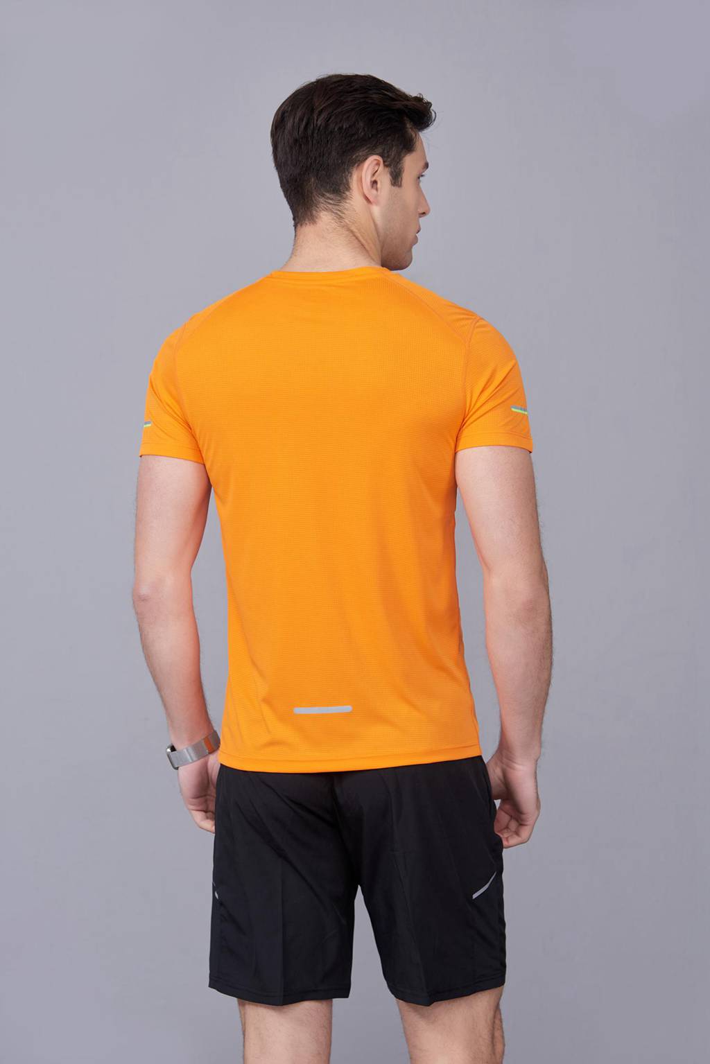 春夏季潮流新品 男女短袖上衣 时尚纯棉运动T恤衫 橘色