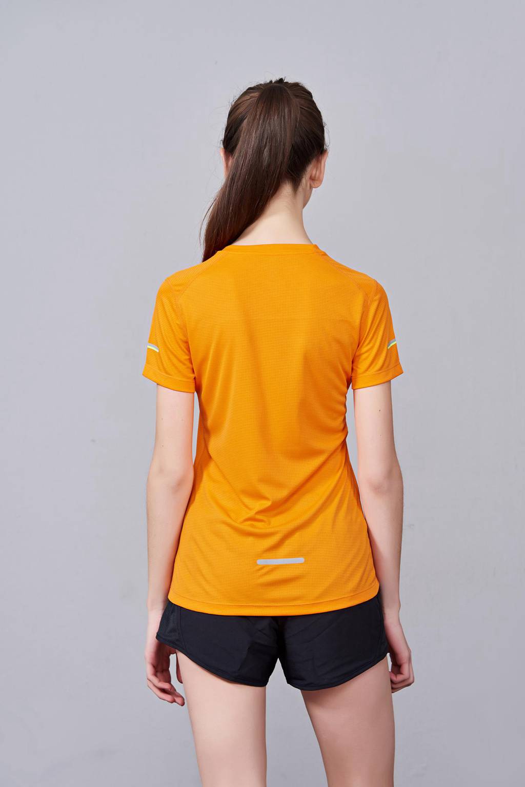 春夏季潮流新品 男女短袖上衣 时尚纯棉运动T恤衫 橘色