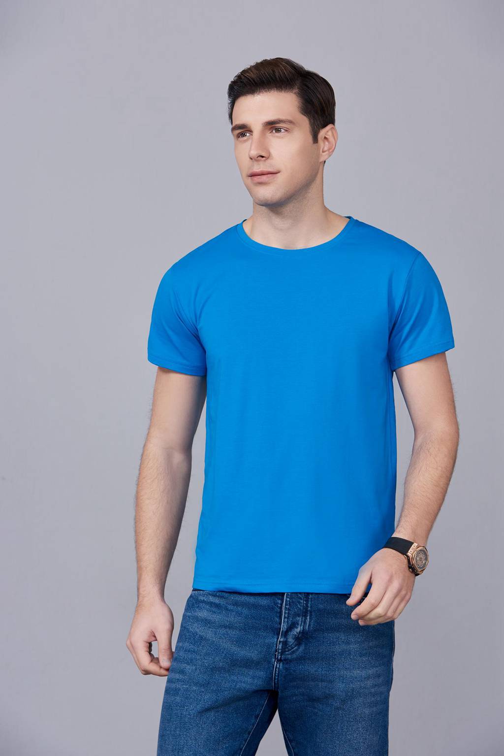 速干t恤定制 可定做印logo文化衫 新品湖蓝色上市