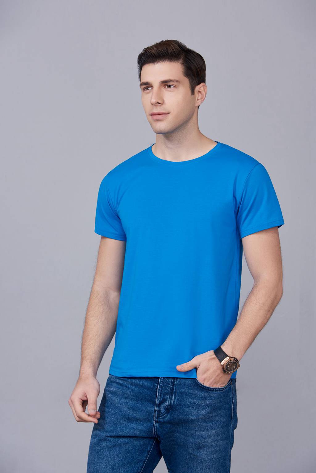 速干t恤定制 可定做印logo文化衫 新品湖蓝色上市