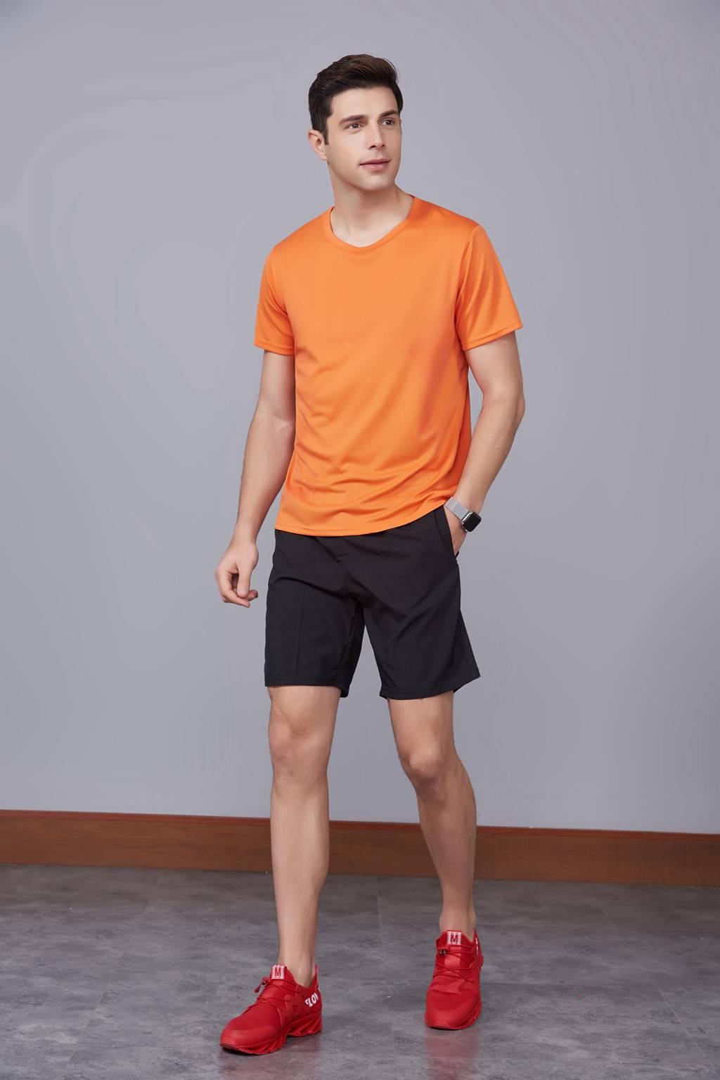 速干t恤定制 可定做印logo文化衫 新品橘色上市