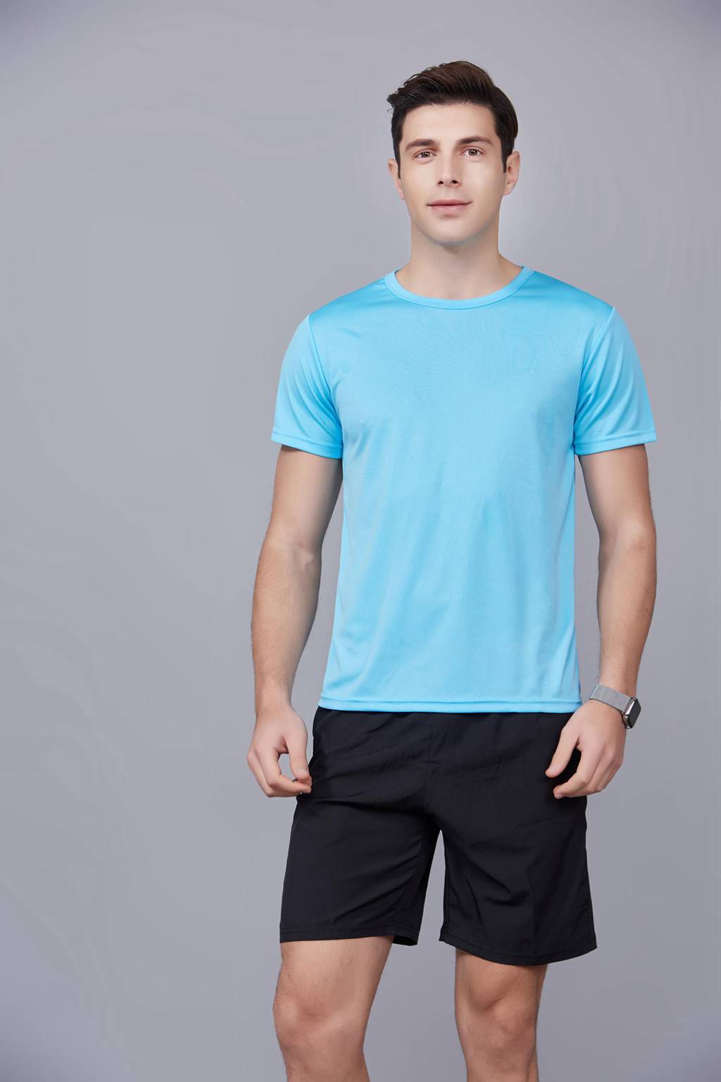 速干t恤定制 可定做印logo文化衫 新品天蓝色上市