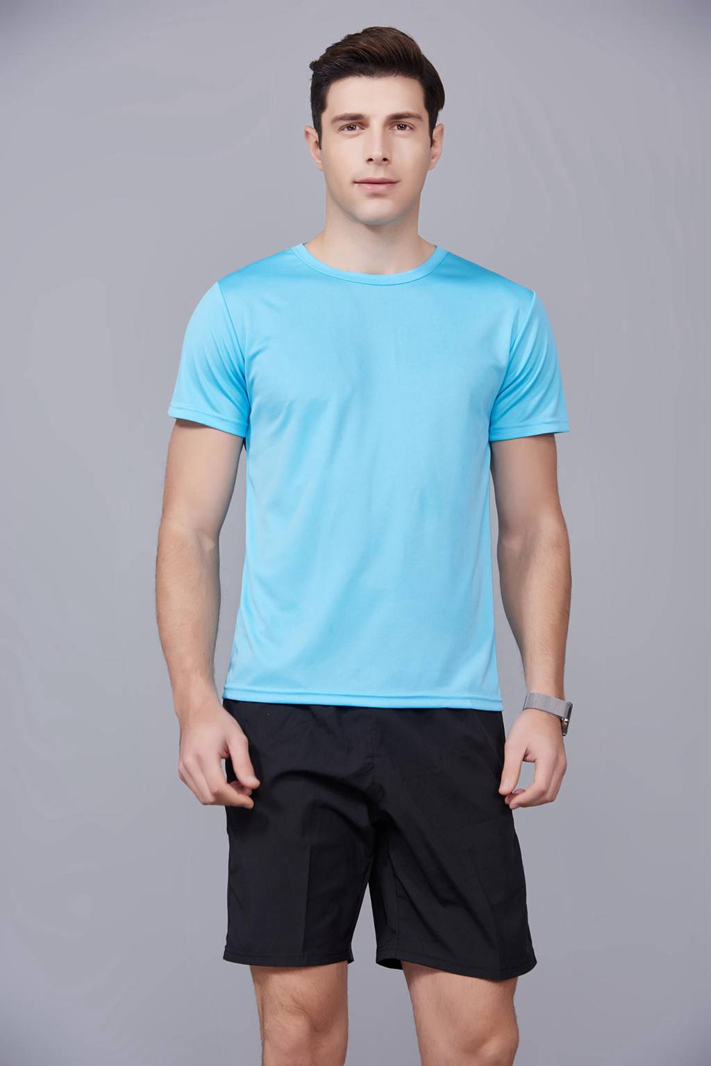 速干t恤定制 可定做印logo文化衫 新品天蓝色上市